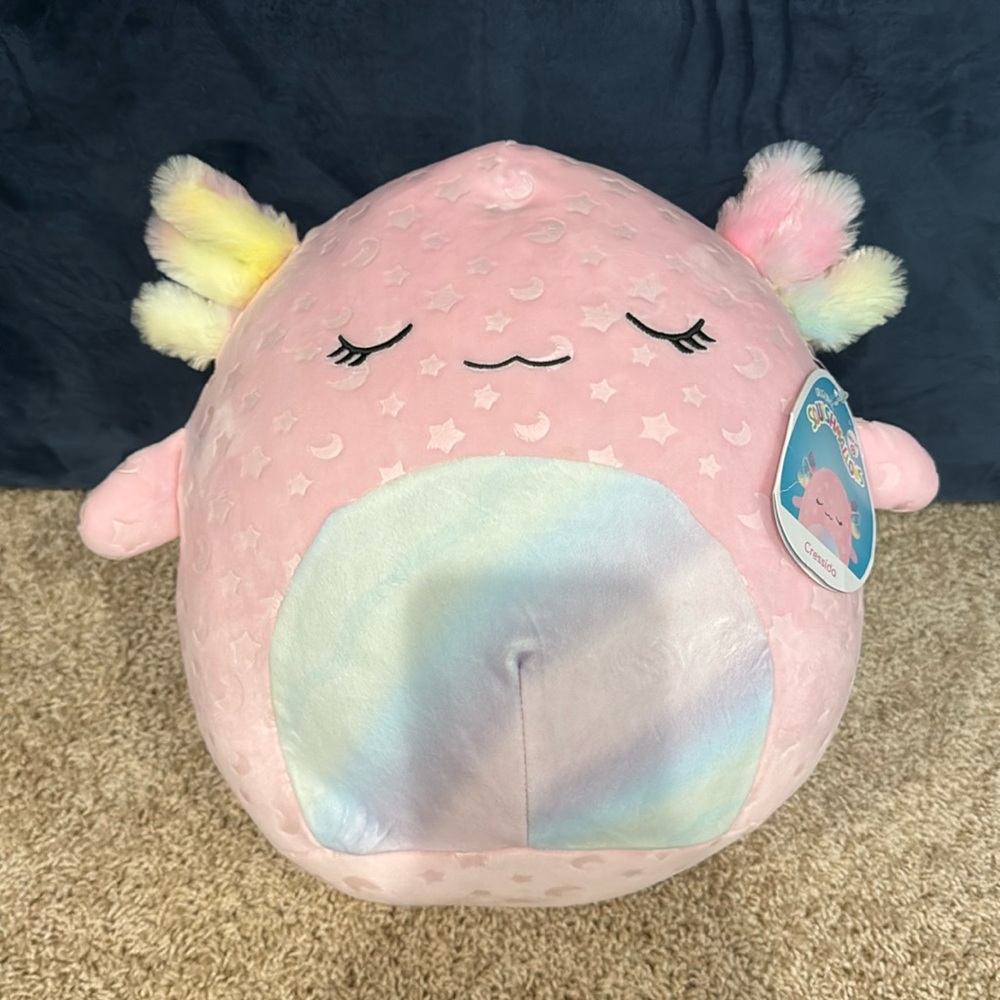 NEW SQUISHMALLOWS Axolotl Cressida 12 inch pink glow-in-the-dark star NWT